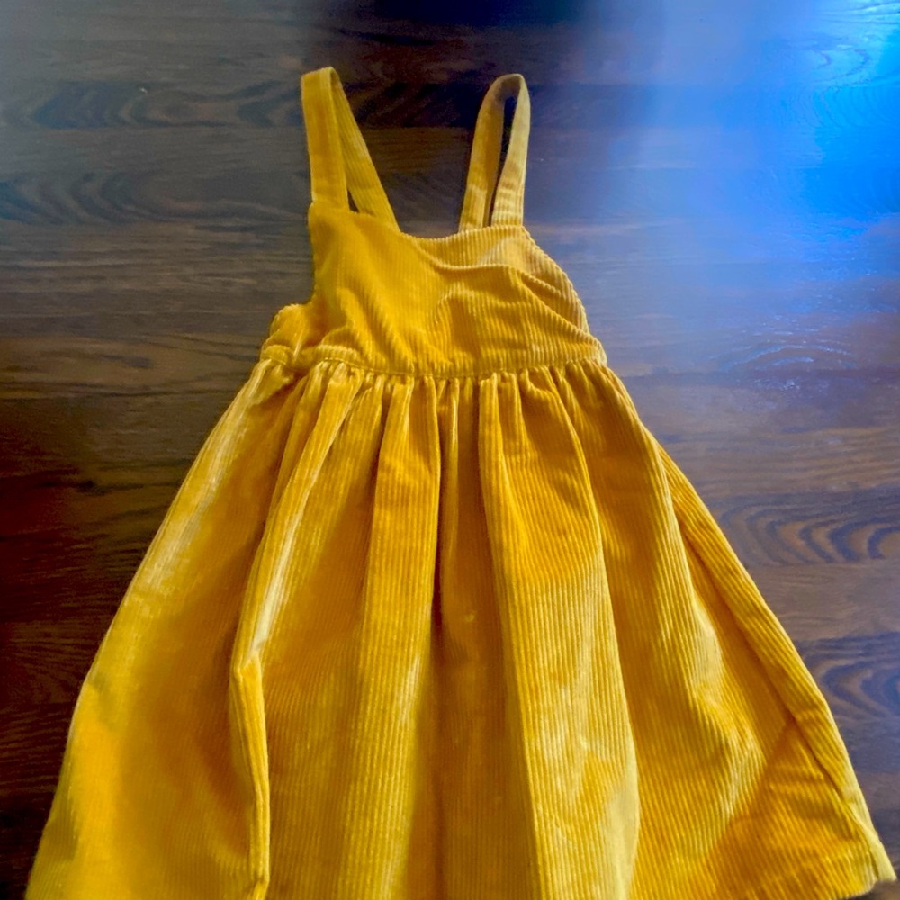 Girls corduroy jumper yellow
